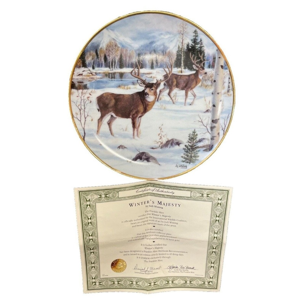 Winter's Majesty Judi‎ Whiting Franklin Mint Collector Plate